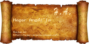 Heger Angéla névjegykártya